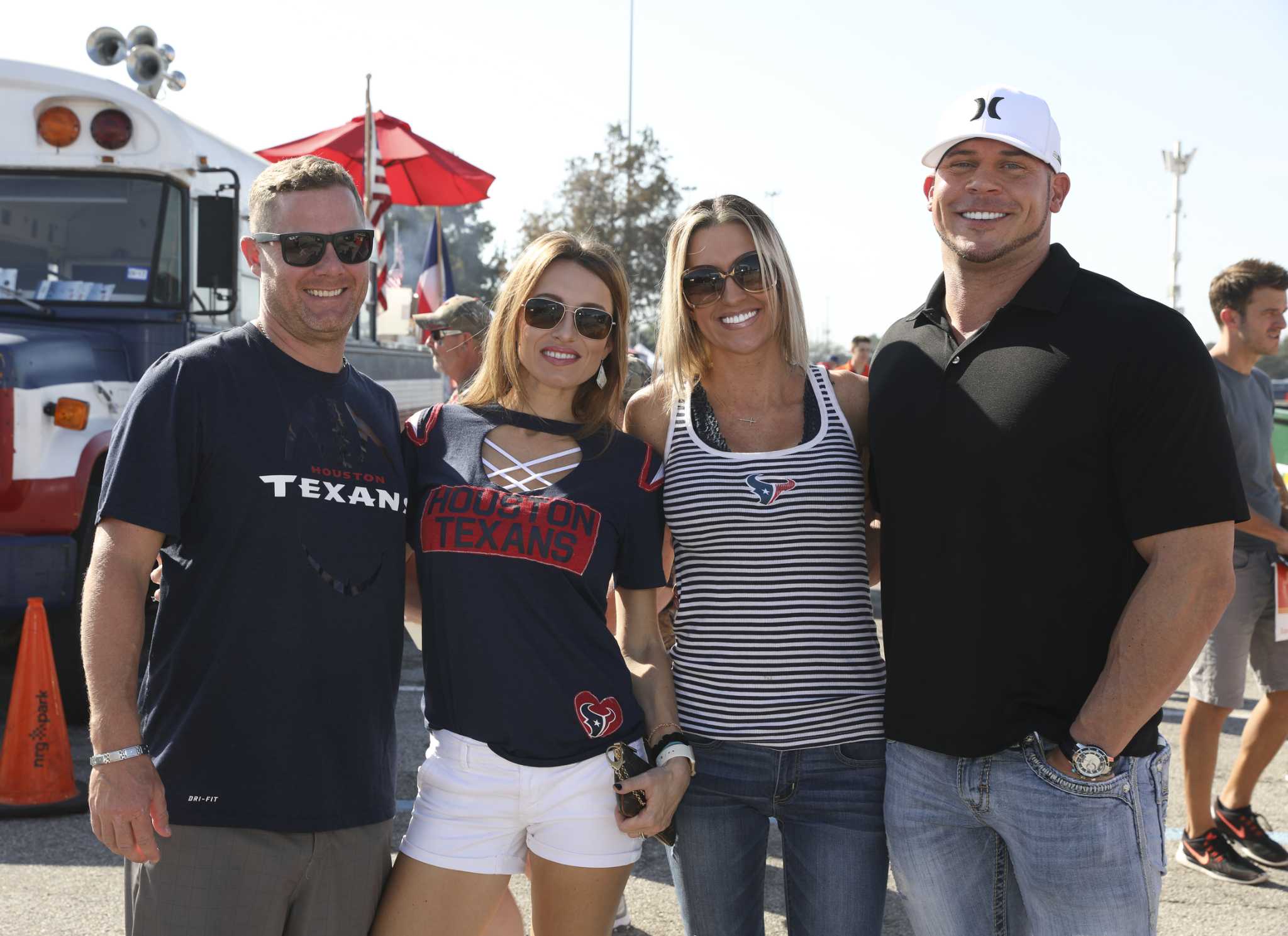 Texans fans at tailgate parties before game against Browns