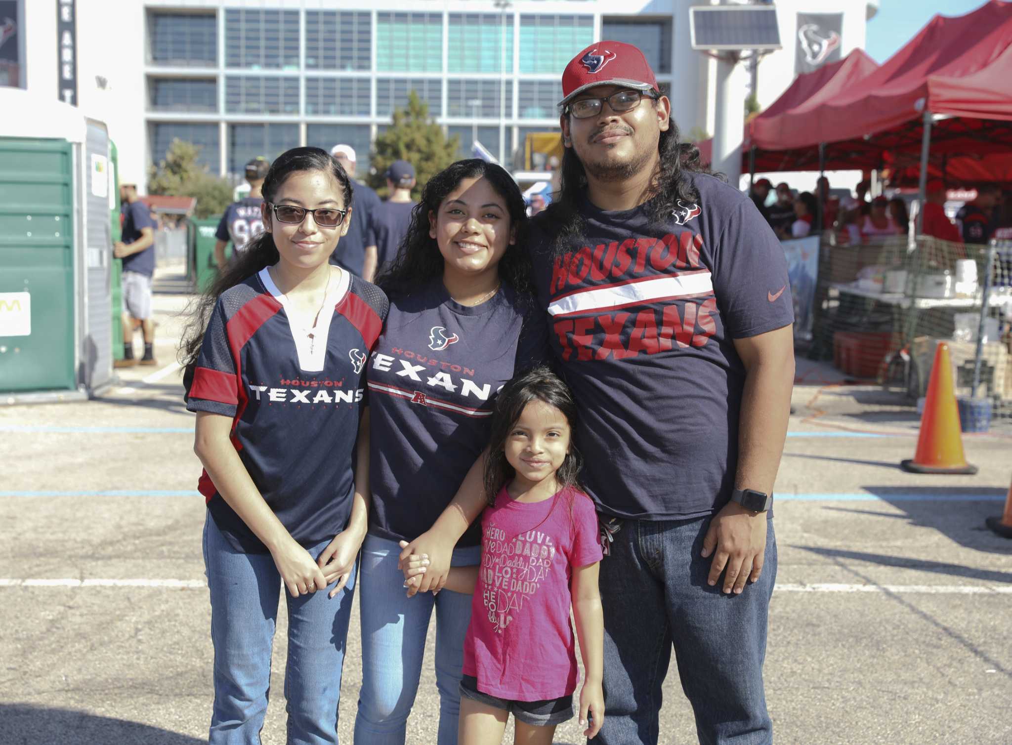 Texans fans at tailgate parties before game against Browns