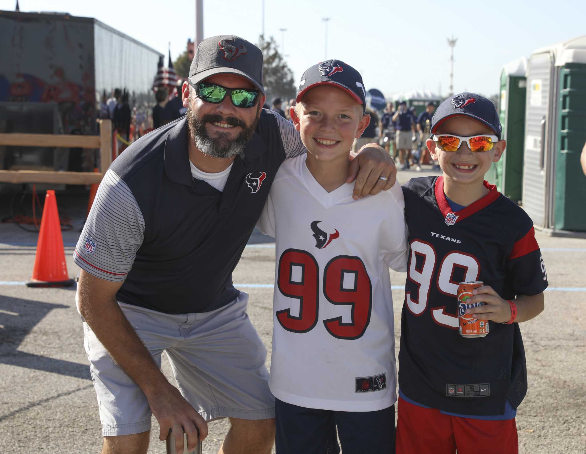 Texans fans at tailgate parties before game against Browns