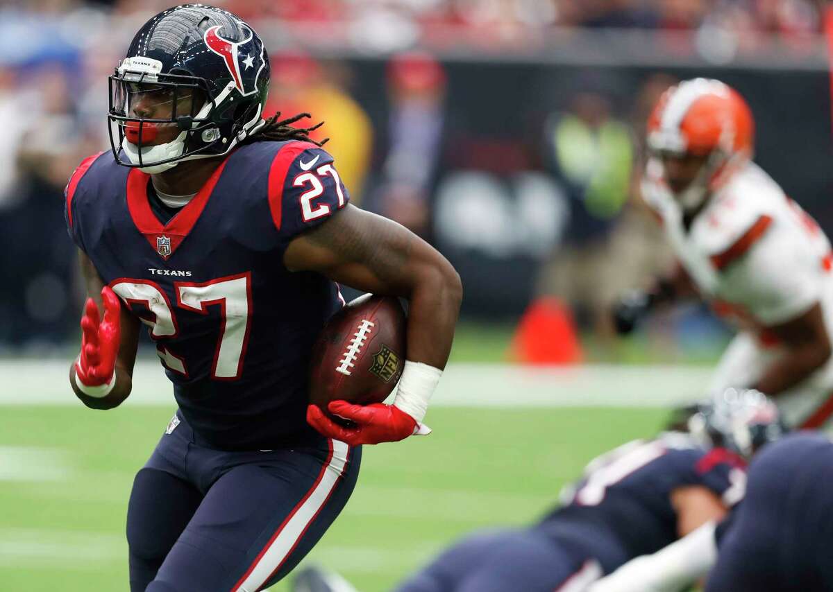 JOHN McCLAIN GRADES THE TEXANS VS. THE BROWNS Running back The Texans ran for 123 yards, but it took them 33 carries to do it. They averaged 3.7 yards a carry against a defense allowing 2.8. D’Onta Foreman ripped off a 49-yard run to set up a touchdown. Grade: B-minus 