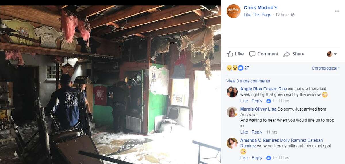 Chris Madrid's customers were shocked to learn that the popular burger joint caught fire Sunday morning while the business was closed. Owner Richard Peacock shared an update on the damage Sunday night, reporting no injuries, via Facebook.