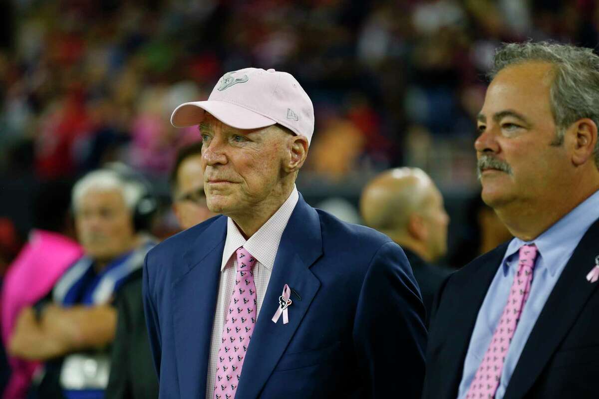 Houston Texans owner Bob McNair stands on the sideline before the team's game agains the Kansas City Chiefs at NRG Stadium on Sunday, Oct. 8, 2017, in Houston. ( Brett Coomer / Houston Chronicle )