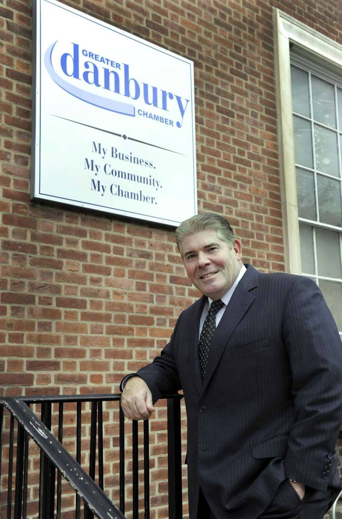 Stephen Bull, president of the Greater Danbury Chamber is photographed in front of his office Thursday, Oct. 1, 2015. Bull was let go as president on Sept. 30, 2017.