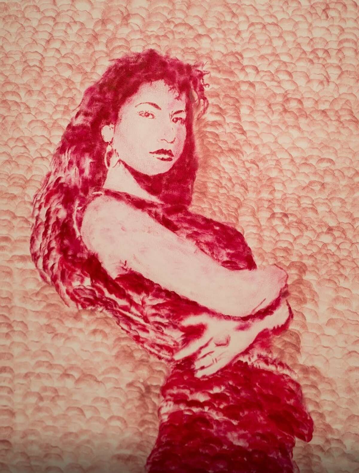Fan Artwork (2016) Lip impressions on cardstock, using shades from the 2016 Limited Edition Selena MAC collection By Ben tanaka