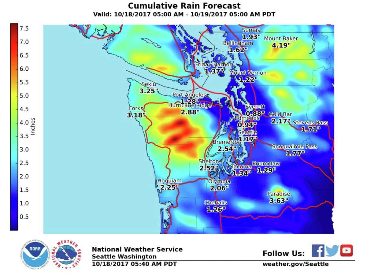 Autumn arrival Wettest 24 hours coming to Seattle since Feb.