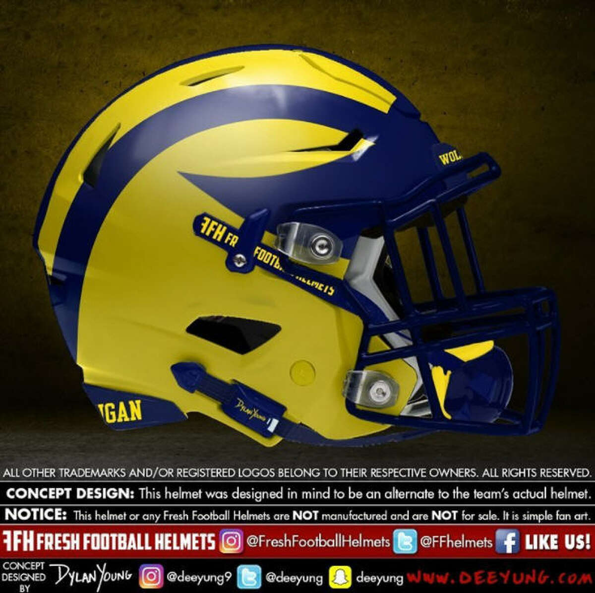 Custom NCAA concept football helmets show what your favorite college