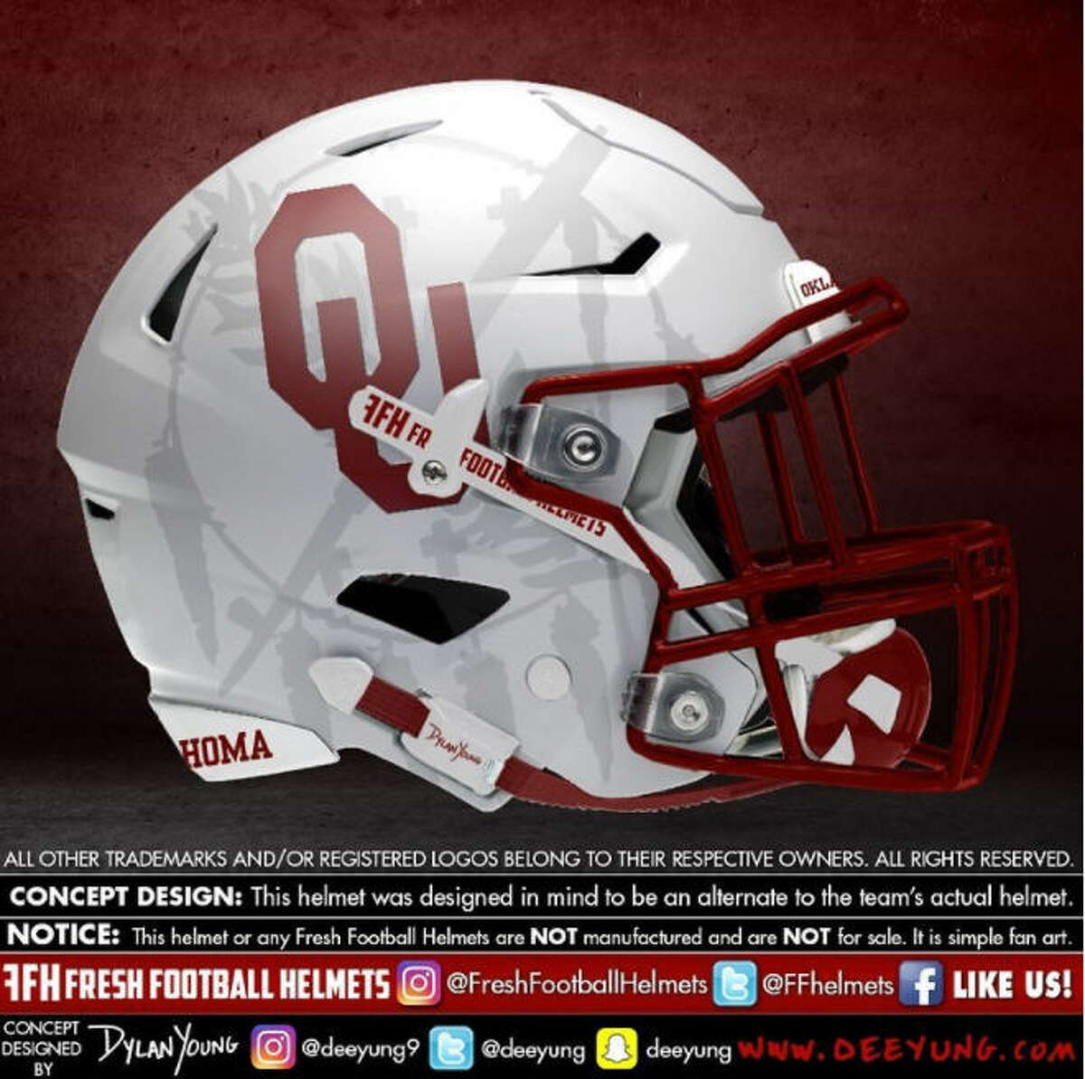 Custom NCAA concept football helmets show what your favorite college