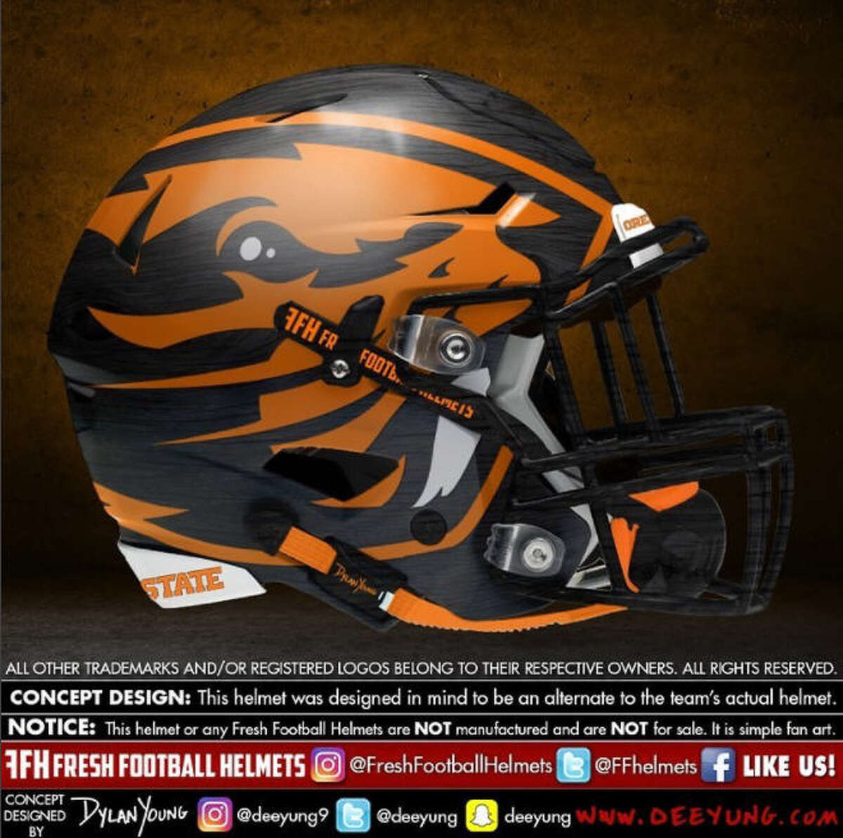 Custom NCAA concept football helmets show what your favorite college