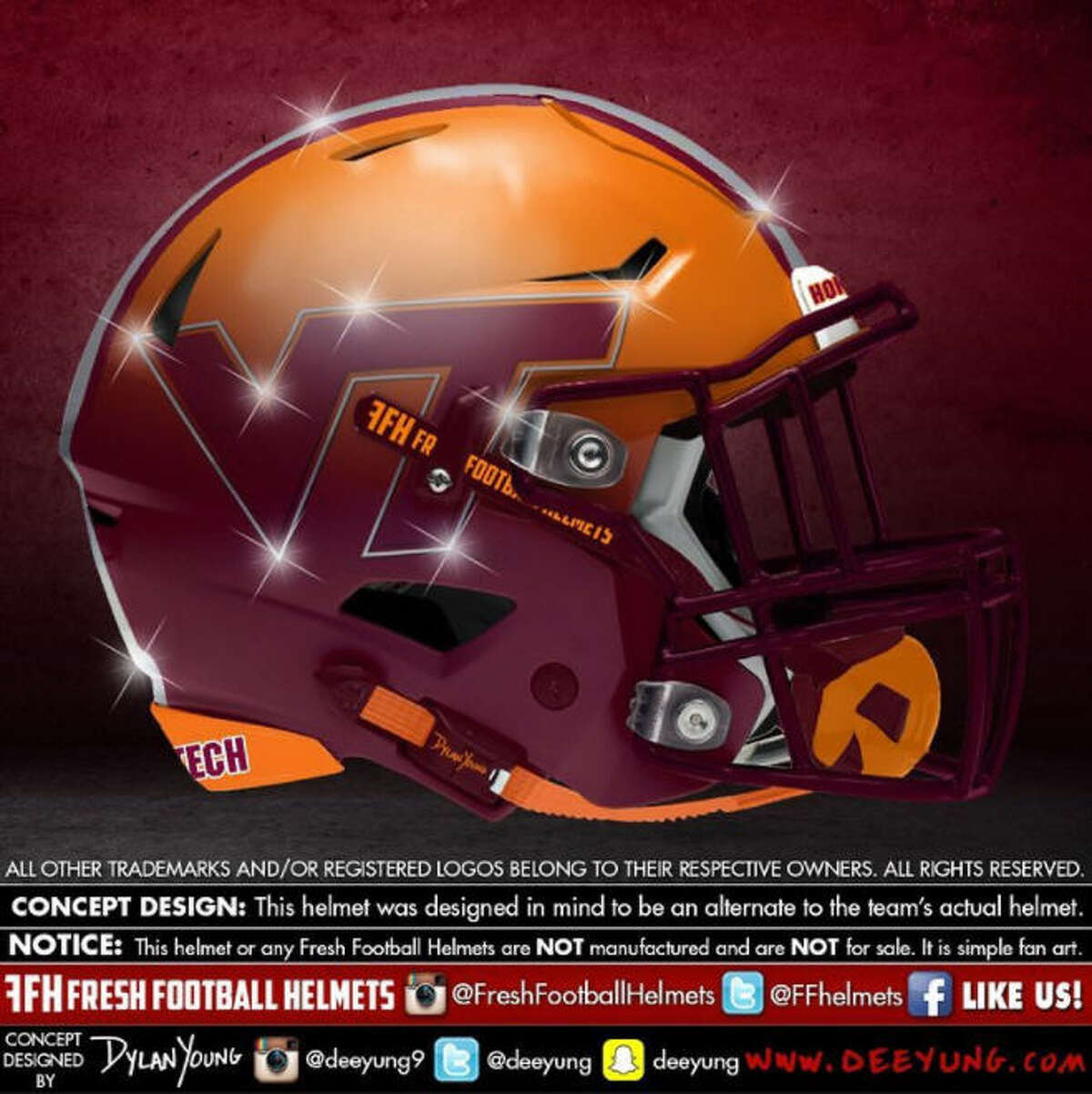 Custom NCAA concept football helmets show what your favorite college