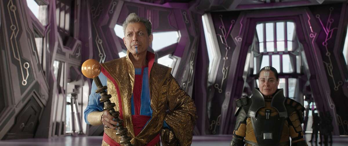 Jeff Goldblum and Rachel House in "Thor: Ragnarok"