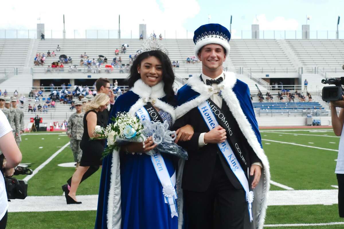 Madison Guillory and Kyle Benacquisto are crowned Clear Springs High School queen and king before the homecoming game against Dickinson Saturday, Oct. 14 at CCISD Challenger Columbia Stadium.