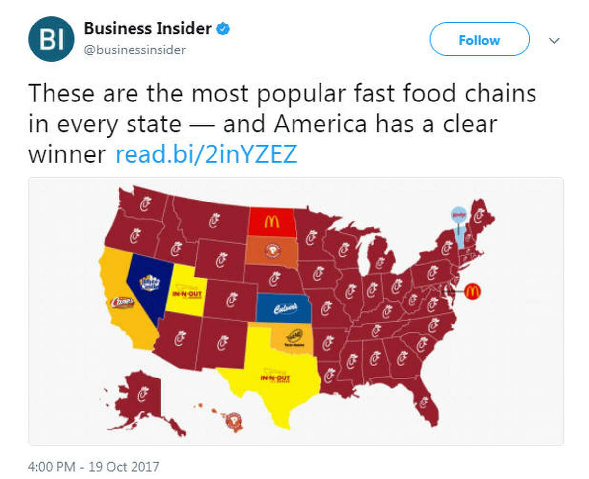 In And Out Map We've Got Issues With This Map That Names Chicken Chain California's  Favorite Fast Food