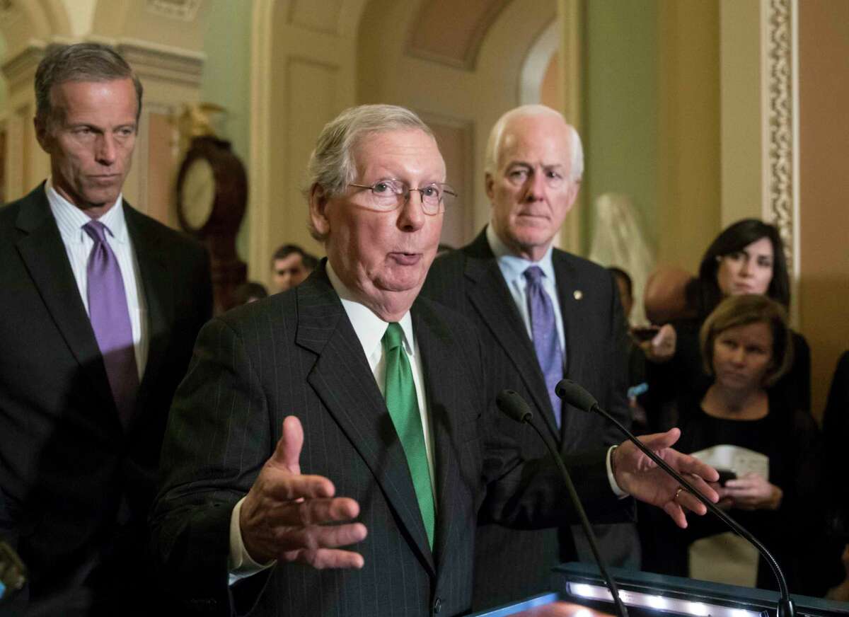 ﻿Senate Majority Leader Mitch McConnell, R-Ky., and ﻿﻿ John Cornyn, R-Texas, support the ﻿$4 trillion budget plan.﻿