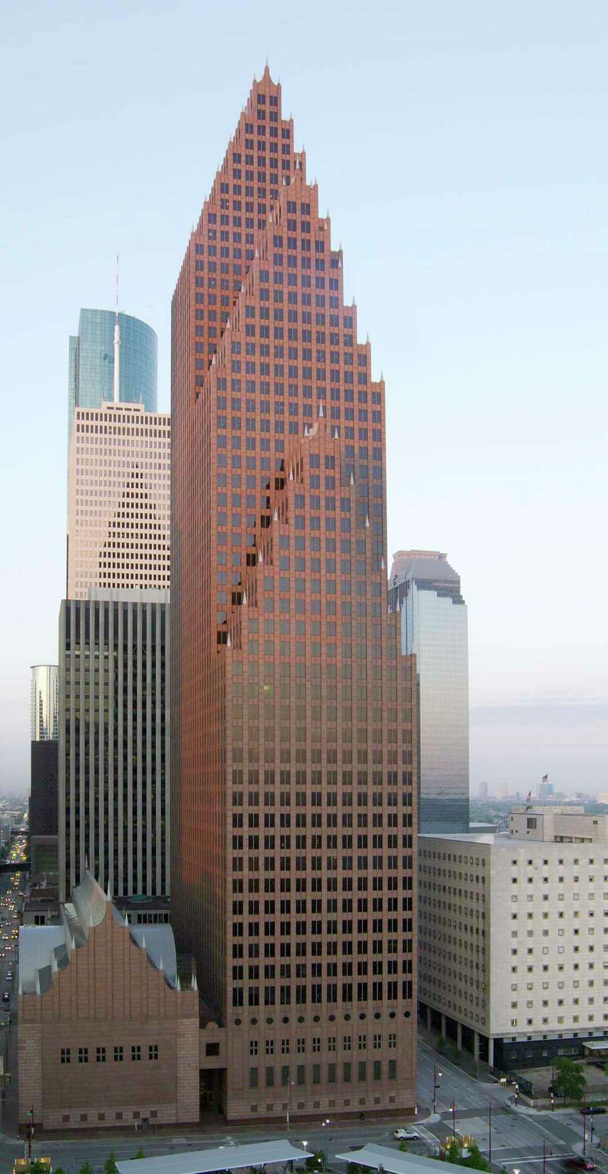 Bank of America Center, a 56-story, 1.2 million-square-foot building at 700 Louisiana in the Theater District, was designed by architects Philip Johnson and John Burgee. Developed by Hines, the building was completed in 1983.﻿