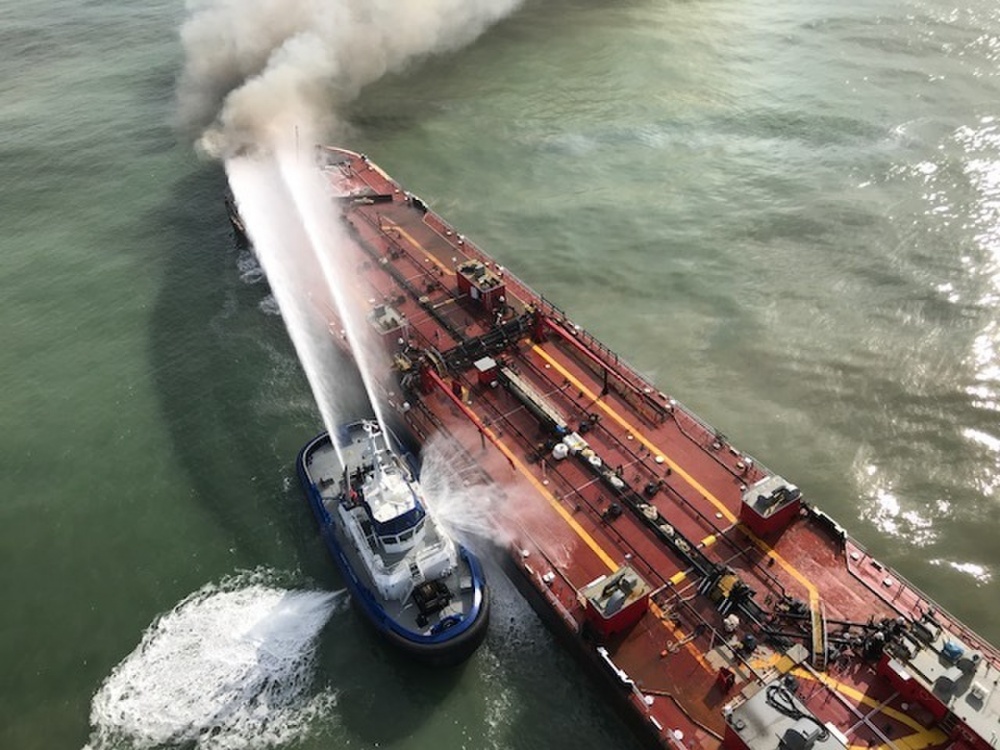 Crew member found dead after oil barge fire off Port Aransas