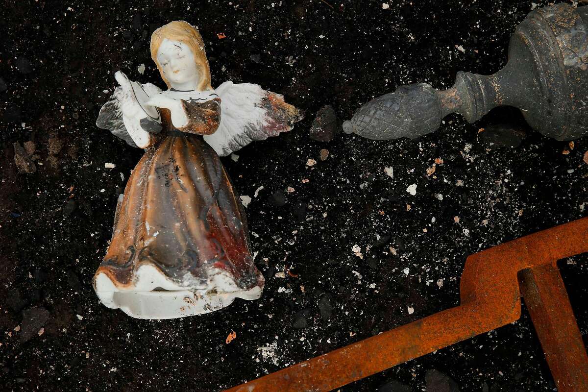 The Geissinger's ornaments are seen in the rubble of their home in the Coffey Park neighborhood on Friday, Oct. 20, 2017, in Santa Rosa, Calif. Residents of the neighborhood were let back in for the first time since the Sonoma County fires to sift through what�s left.