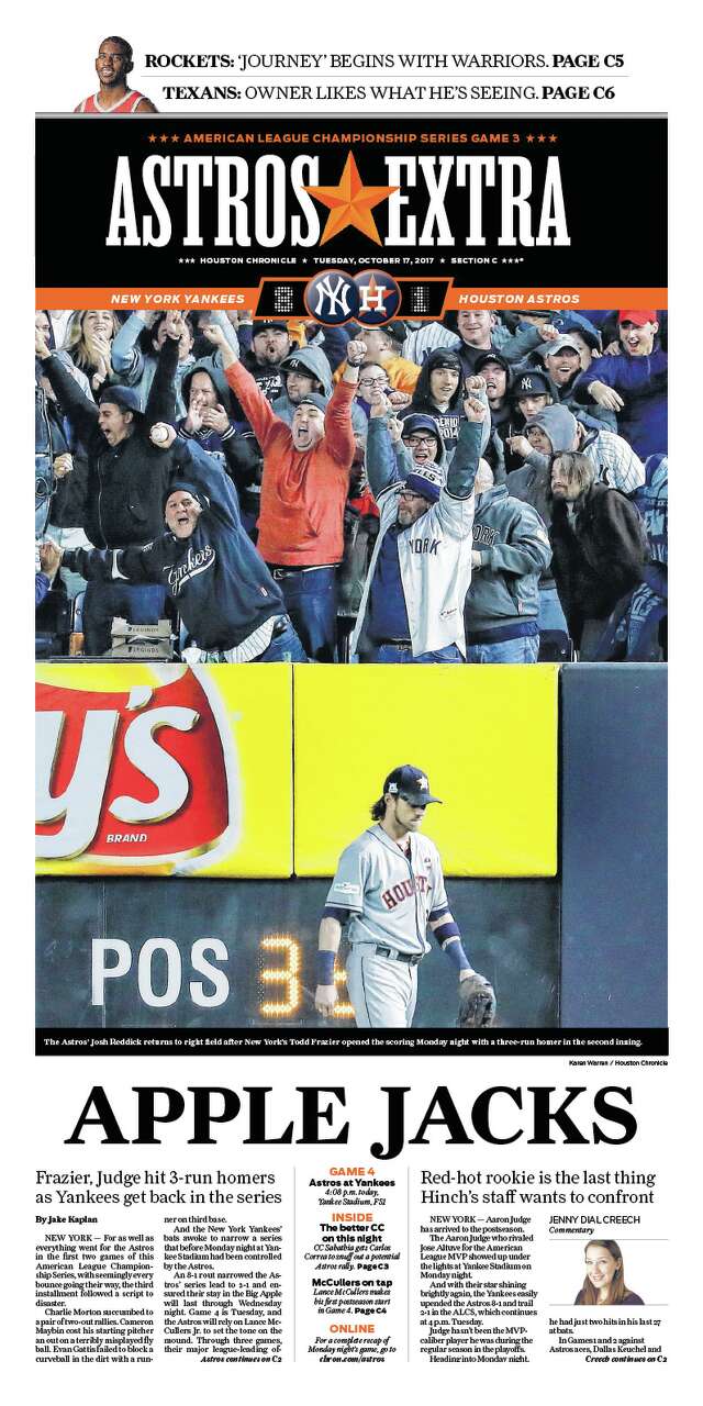 Houston Chronicle Front Pages Capture Astros' Run To World Series