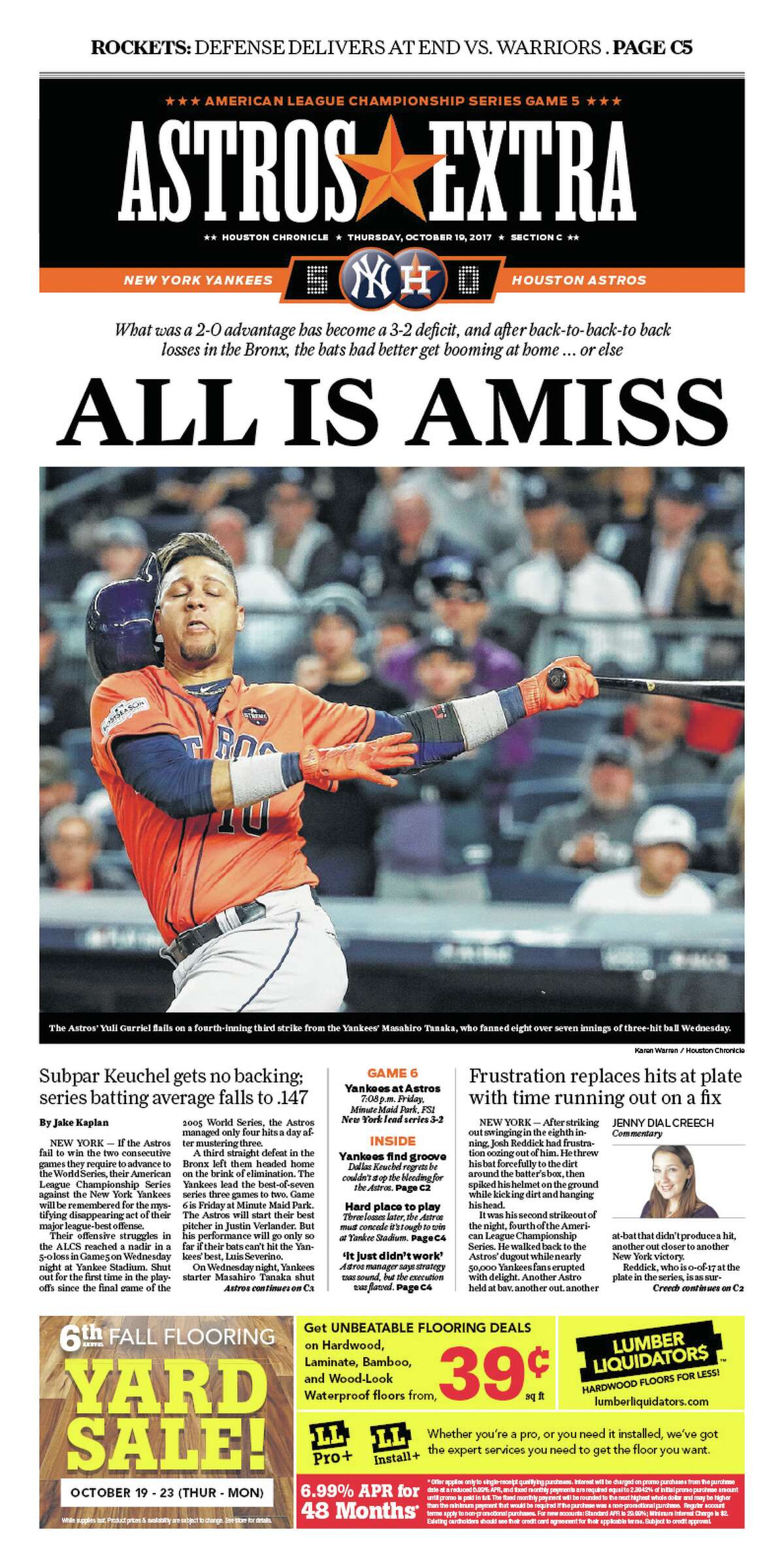Houston Chronicle front pages capture Astros' run to World Series