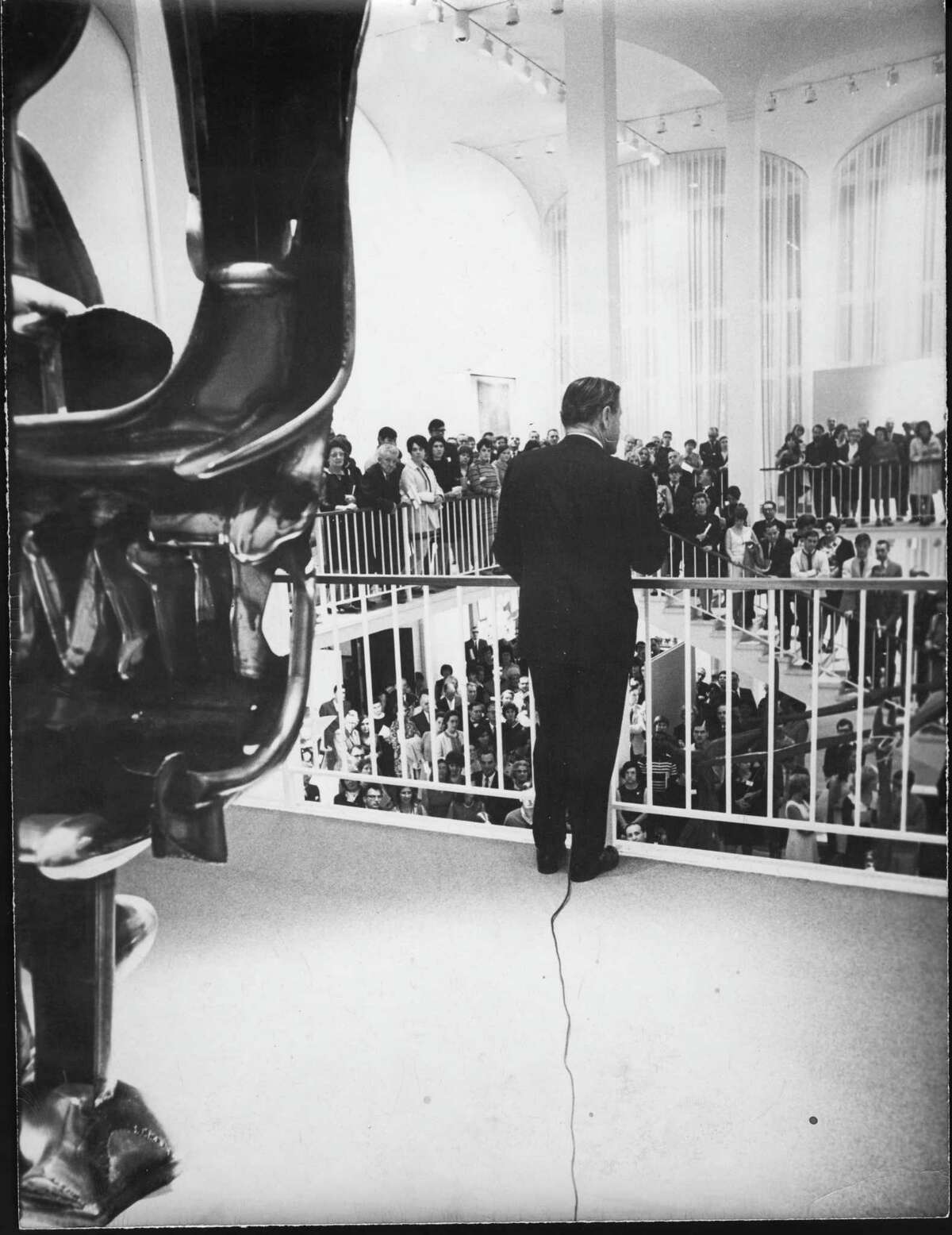 Nelson Rockefeller at the UAM opening reception in 1967 (image courtesy University at Albany / University Art Museum)