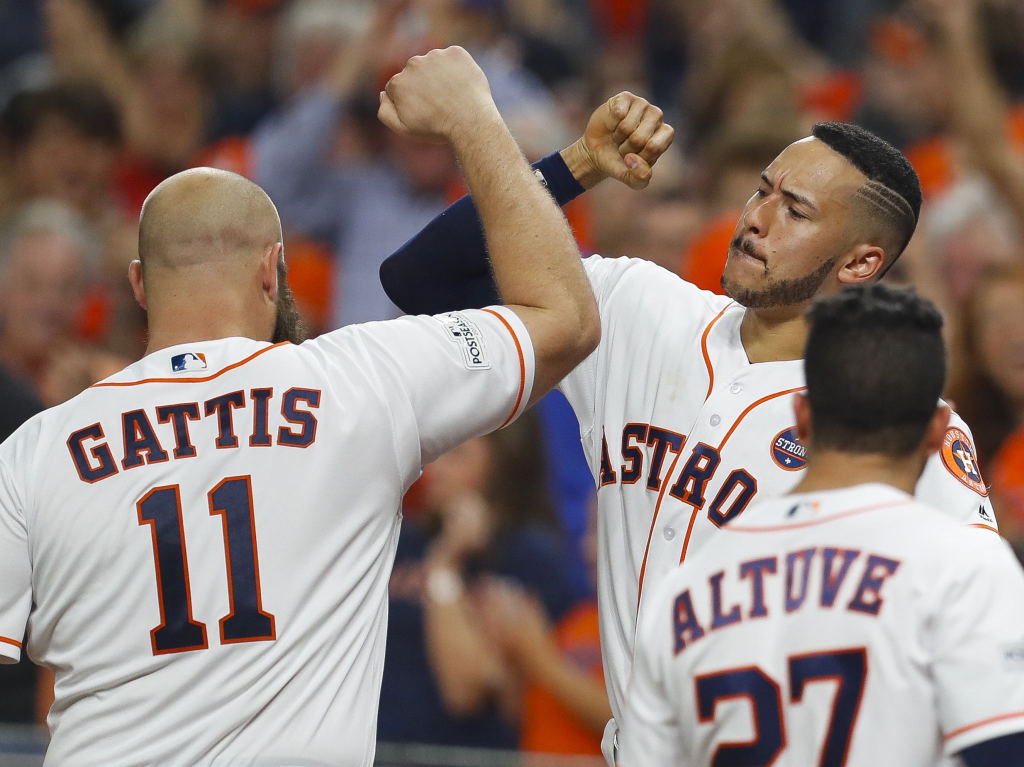 2017 World Series Team-Issued Evan Gattis Home Jersey