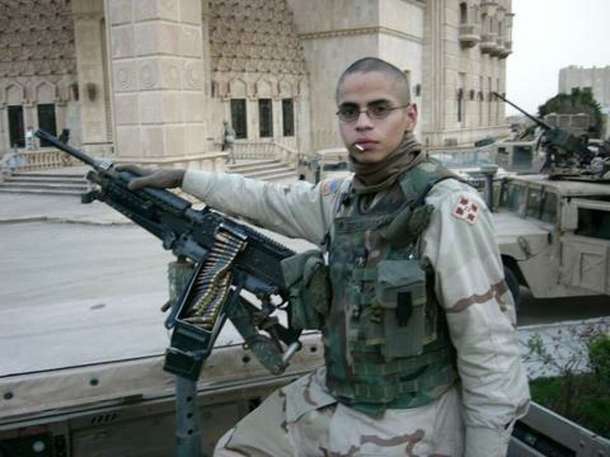 Jesus Bocanegra is shown during his combat tour in Iraq with the Army in 2004. Now 35, Bocanegra, who lives in McAllen, remains troubled by his memories of the war and struggles with post-traumatic stress disorder.