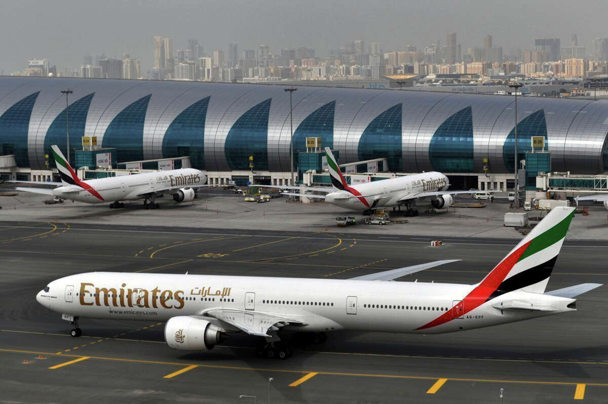 An Emirates plane at Dubai International Airport. Emirates says it is starting new screening procedures for U.S.-bound passengers after receiving "new security guidelines" from American authorities.