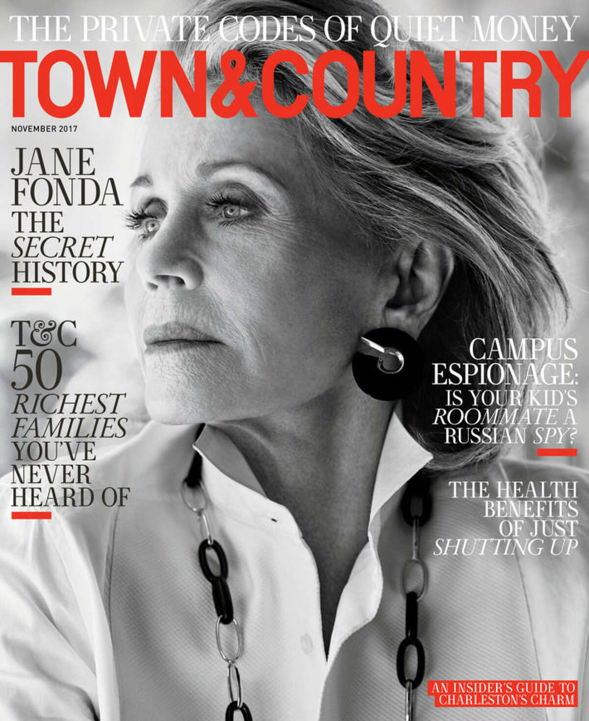 Jane Fonda on the cover of Town & Country magazine for November 2017.