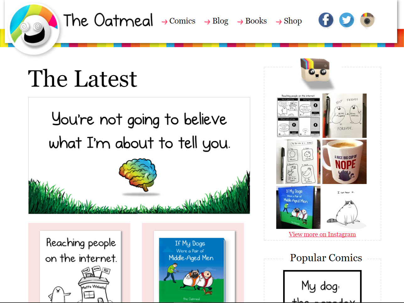 'The Oatmeal' gets a heavy dose of irony from Facebook