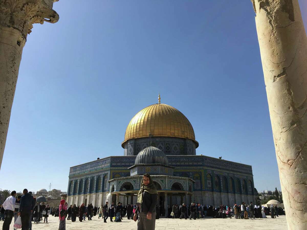 The author outside the Dome of the Rock. (Photo by Azra Haqqie)