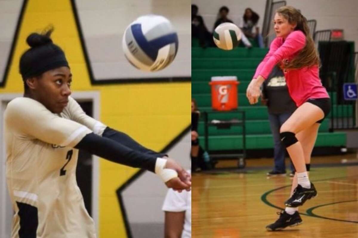 Conroe volleyball players Neena Brenson, left, and Sydney Walling.