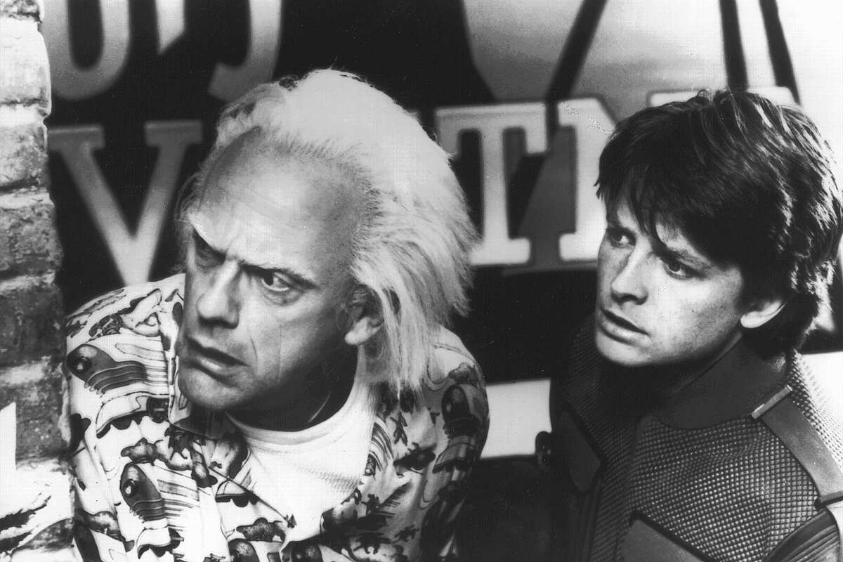 00281680.0MV USA 8/21/97 9:00 PM Best Bet Topical Christopher Lloyd (left) and Michael J. Fox play time-travelers in the fantasy movie ''Back to the Future, Part II, Thursday, Aug. 21 (9-11 p.m. ET) on cable s USA Network.