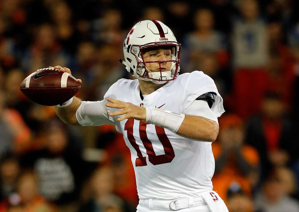 CORVALLIS, OR - OCTOBER 26: Quarterback Keller Chryst #10 of the Stanford Cardinal throws against the Oregon State Beavers at Reser Stadium on October 26, 2017 in Corvallis, Oregon. (Photo by Jonathan Ferrey/Getty Images)