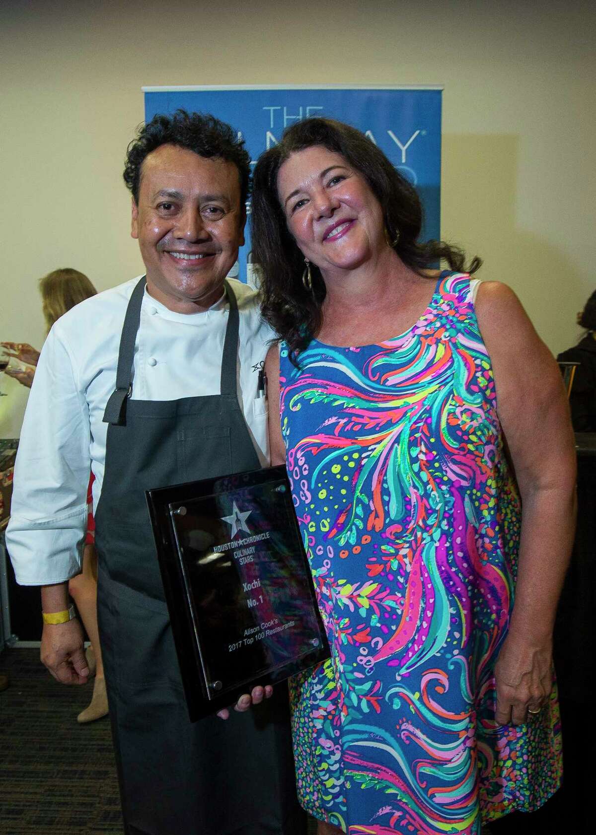 Hugo Ortega and his wife Tracy Vaught at the Top 100 Culinary Stars event at the Houston Chronicle on Thursday, Oct. 27, 2017, in Houston.