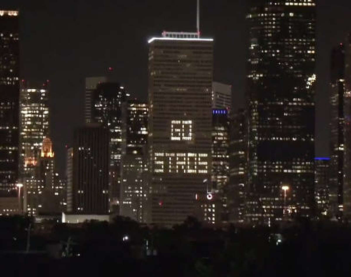 Downtown Houston buildings light up for the Astros ahead of game three ...