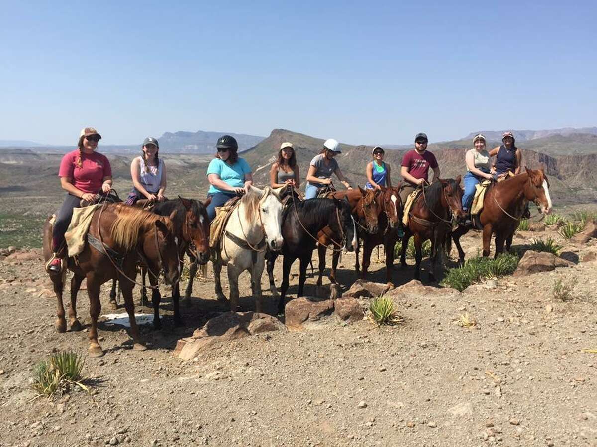 Texas State University mass communication students explored Big Bend Ranch State Park on horseback during a Study in America program trip to parks in West Texas and New Mexico in June.