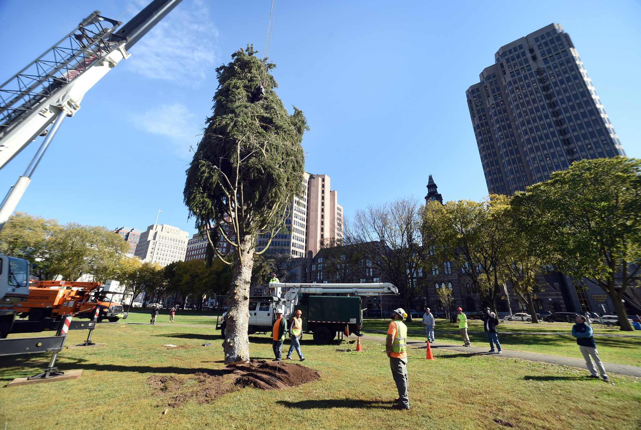 New Haven tree lighting partnership presents media challenges