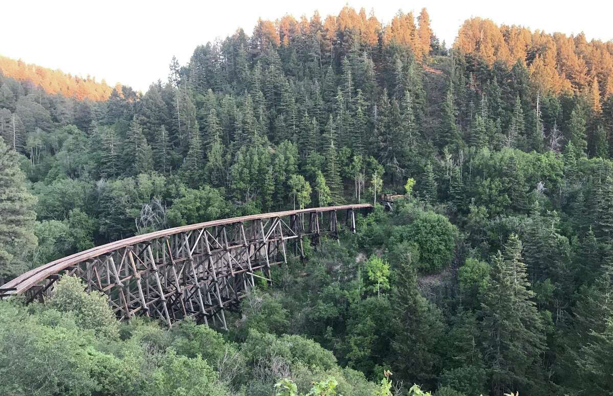 The Overlook off of U.S. Highway 82 outside Cloudcroft, New Mexico, allows tourists a great view of the forest and the old trestle.