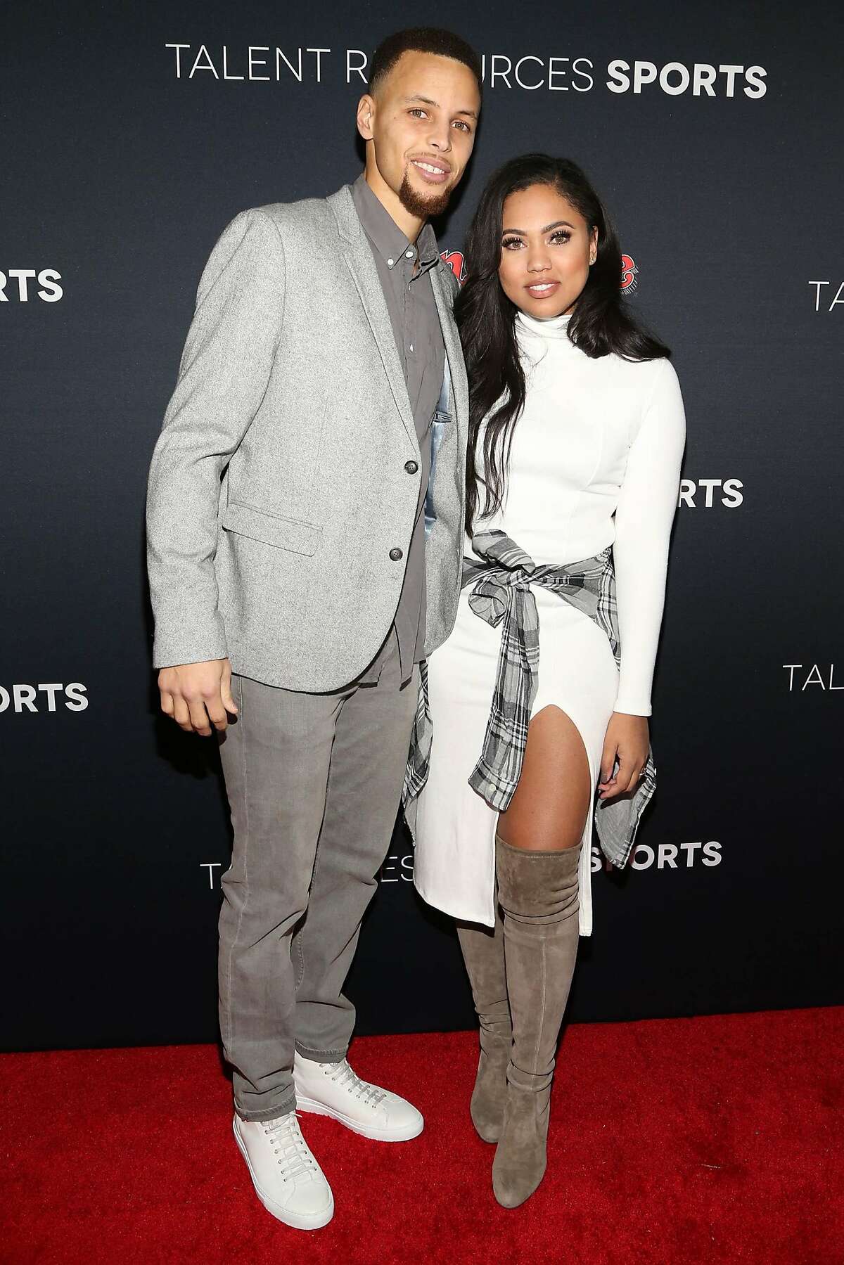 Stephen Curry and Ayesha Curry arrive at the Super Bowl 50 Rolling Stone Party at The Galleria at the San Francisco Design Center on Saturday, Feb. 6, 2016, in San Francisco. (Photo by Omar Vega/Invision/AP)