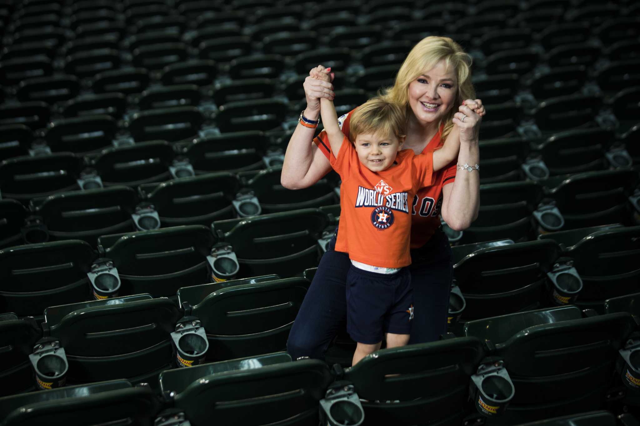Whitney Crane and son add flair to Astros World Series apparel