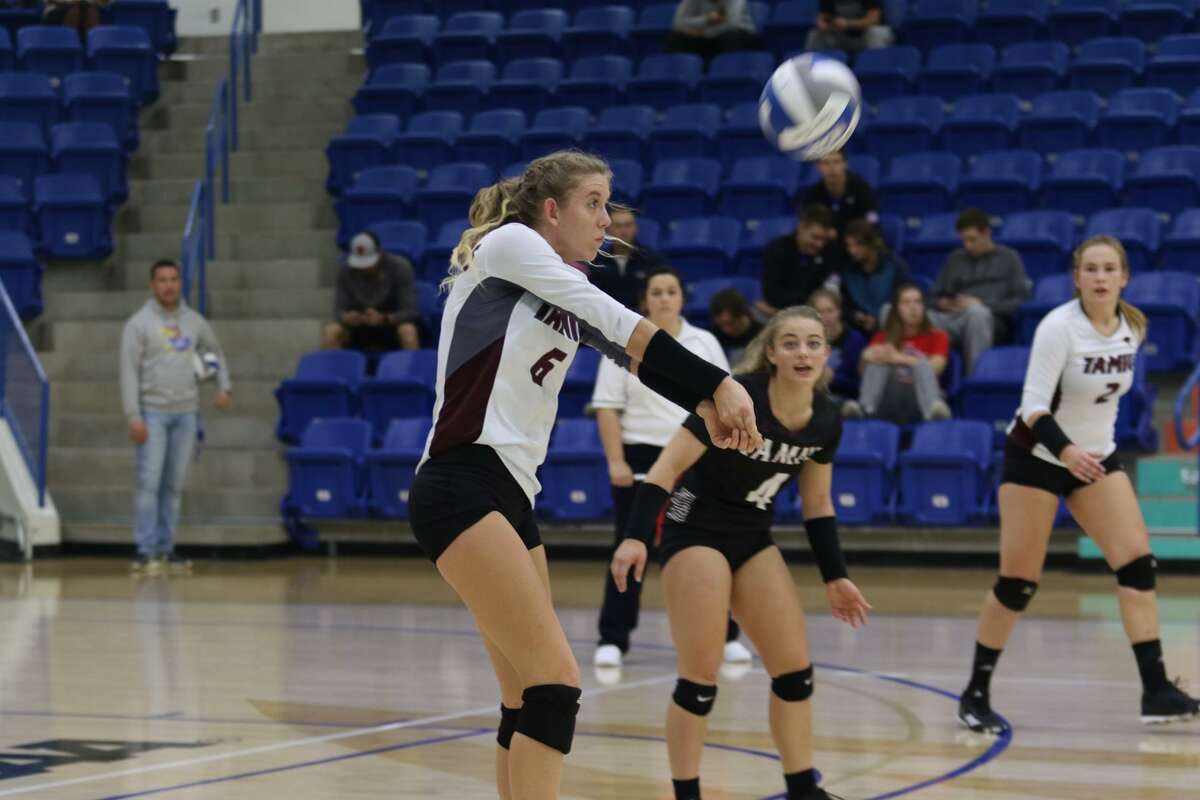 Leah McManus finished with a team-high 14 kills in the Dustdevils' 3-0 loss at Lubbock Christian in their final road game of 2017.
