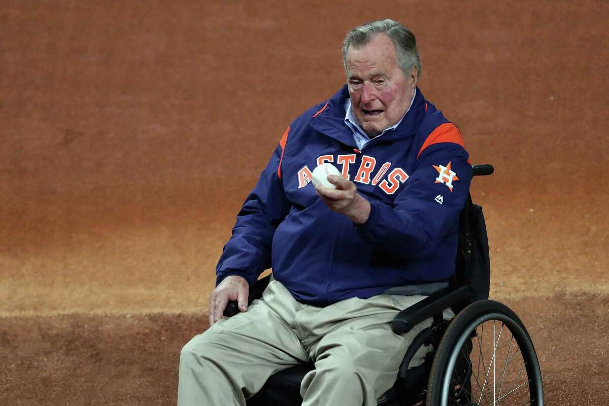 Bushes unite for Sunday first pitch, despite rough week for elder president