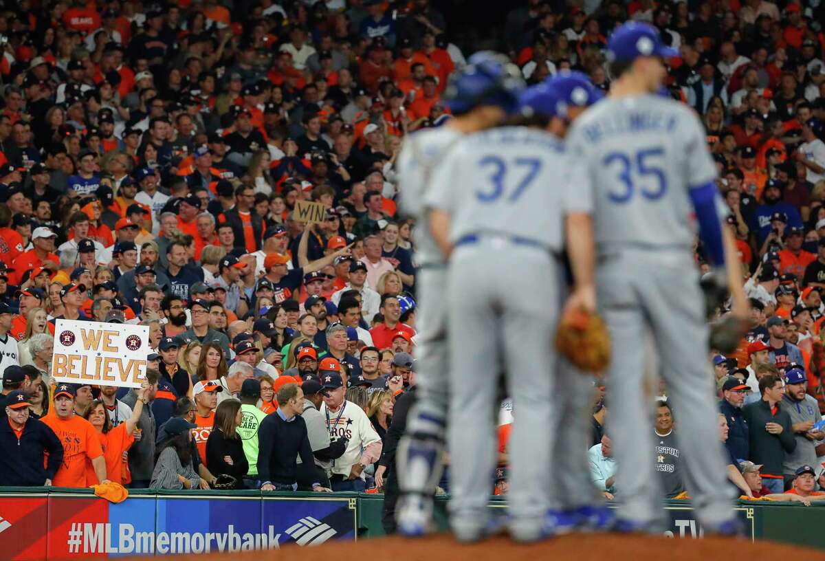 Los Angeles Dodgers starting pitcher Clayton Kershaw (22) leaves the game after walking Houston Astros third baseman Alex Bregman (2) in the fifth inning of Game 5 of the World Series at Minute Maid Park on Sunday, Oct. 29, 2017, in Houston.
