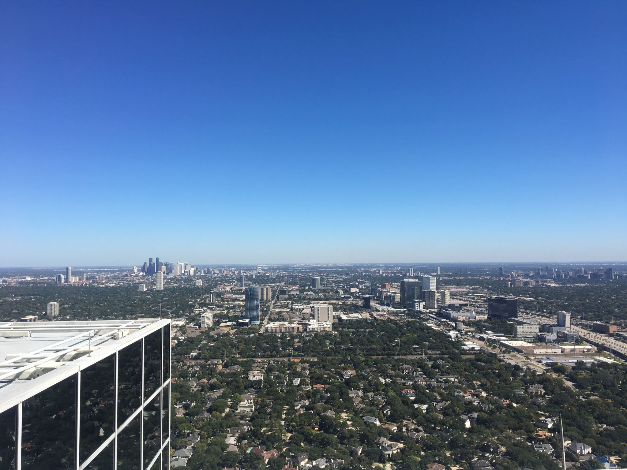 Aerial night view of the Houston Galleria area and Williams Tower.