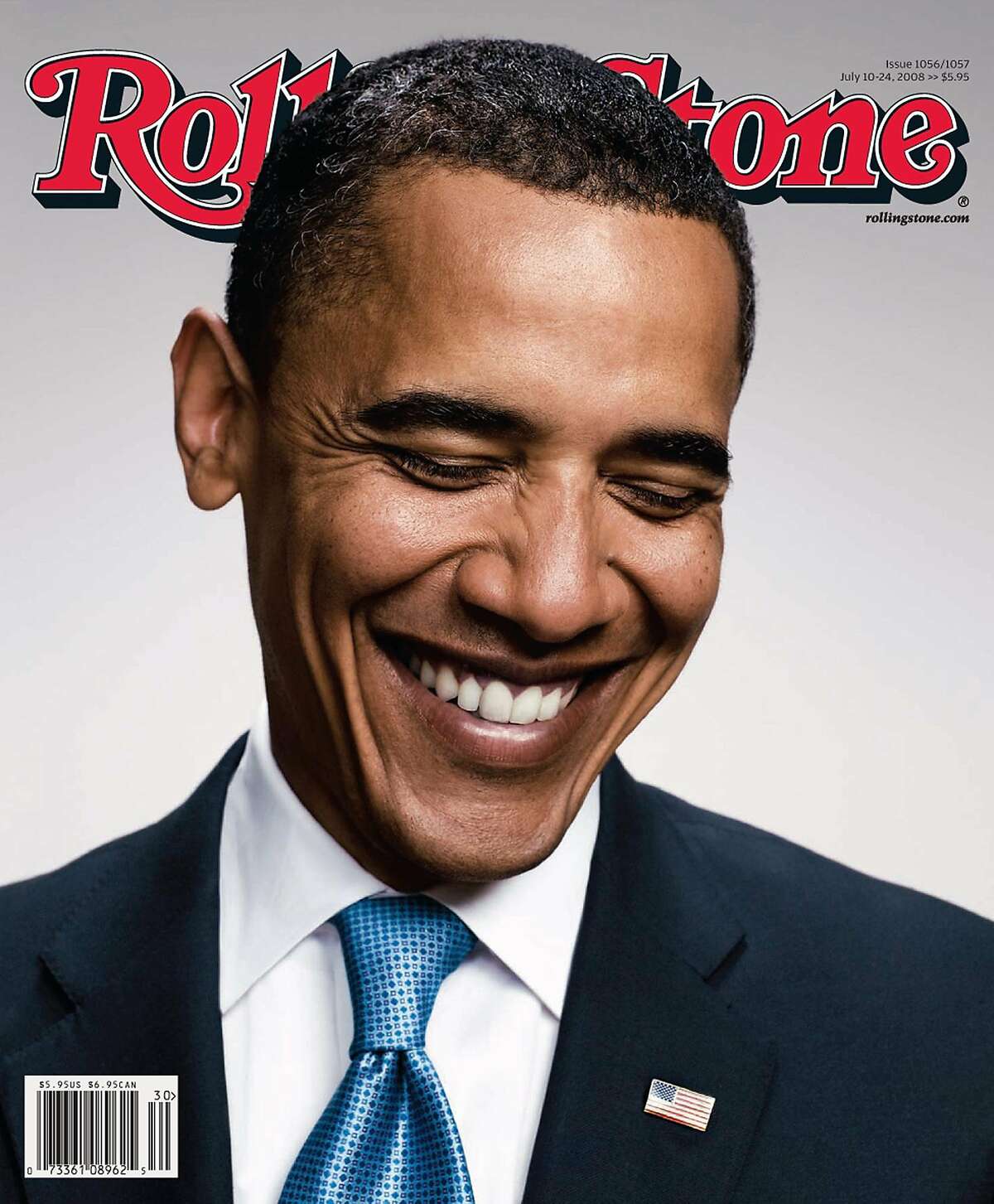 MAGAZINE COVER -- This undated handout photo provided by Rolling Stone Magazine shows the cover July 10 cover of the magazine featuring Democratic presidential candidate Sen. Barack Obama, D-Ill. promoting the magazines interview with Sen. Obama. (AP Photo/Rolling Stone)