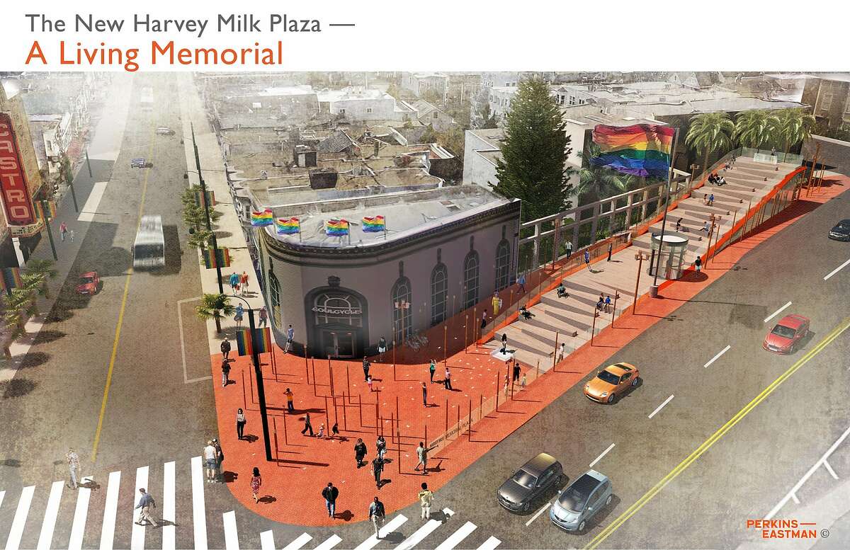 The proposed design for Harvey Milk Plaza by a team led by the San Francisco office of Perkins Eastman. This is one of three finalists in a design competition organized by the Friends of Harvey Milk Plaza and the local chapter of the American Institute of Architects. The space also serves as a subway entrance; an estimated $10 million in private funds will need to be raised before anything is changed.