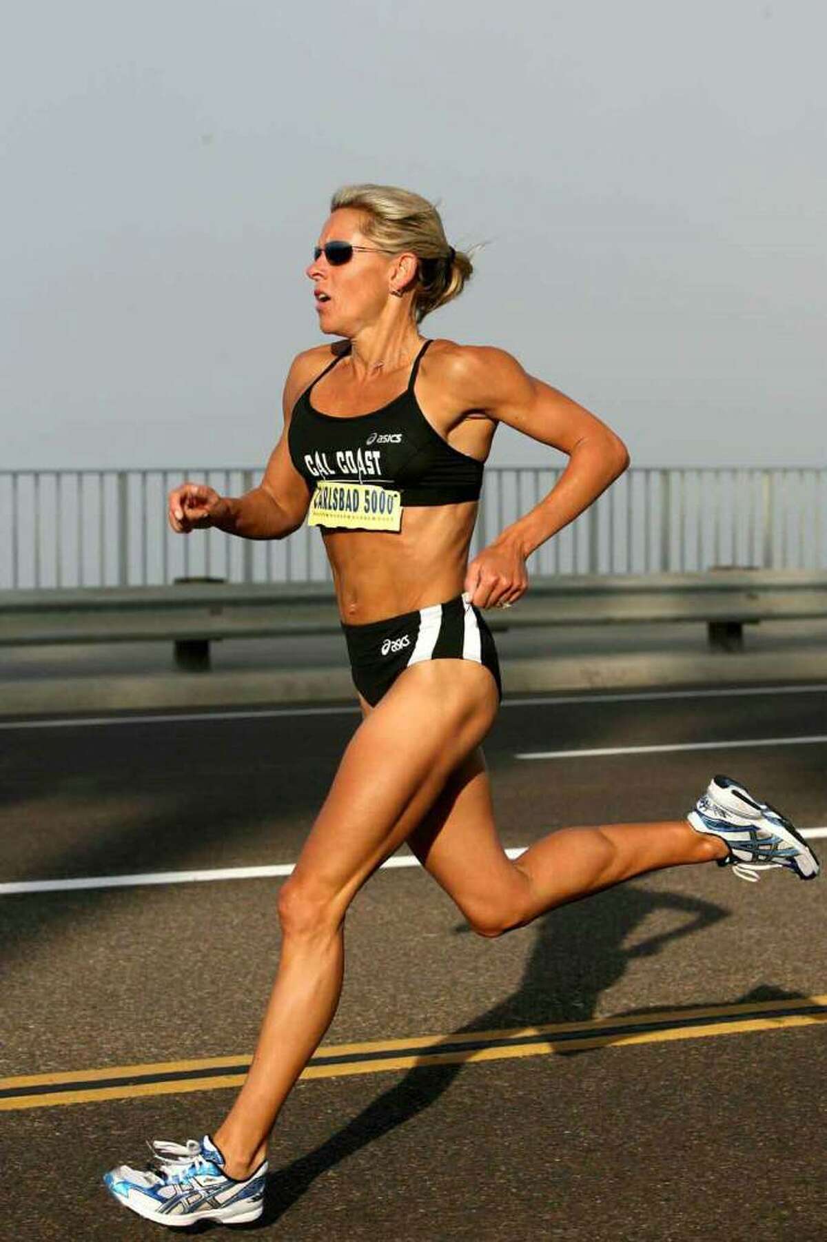 Ceci Hopp St. Geme competes during a 5K race in California.