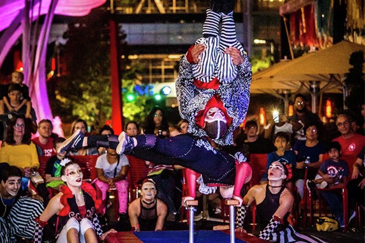 Circo Avenida brings it acrobatic entertainment to Discovery Green Friday.