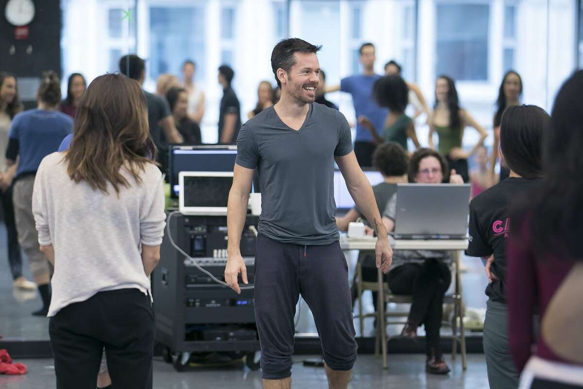 Alexander Ekman in rehearsal for �Joy.� The theatrical ballet will get its West Coast premiere during the Joffrey Ballet�s residency at Cal Performances, on the U.C. Berkeley campus. Photo: Todd Rosenberg.