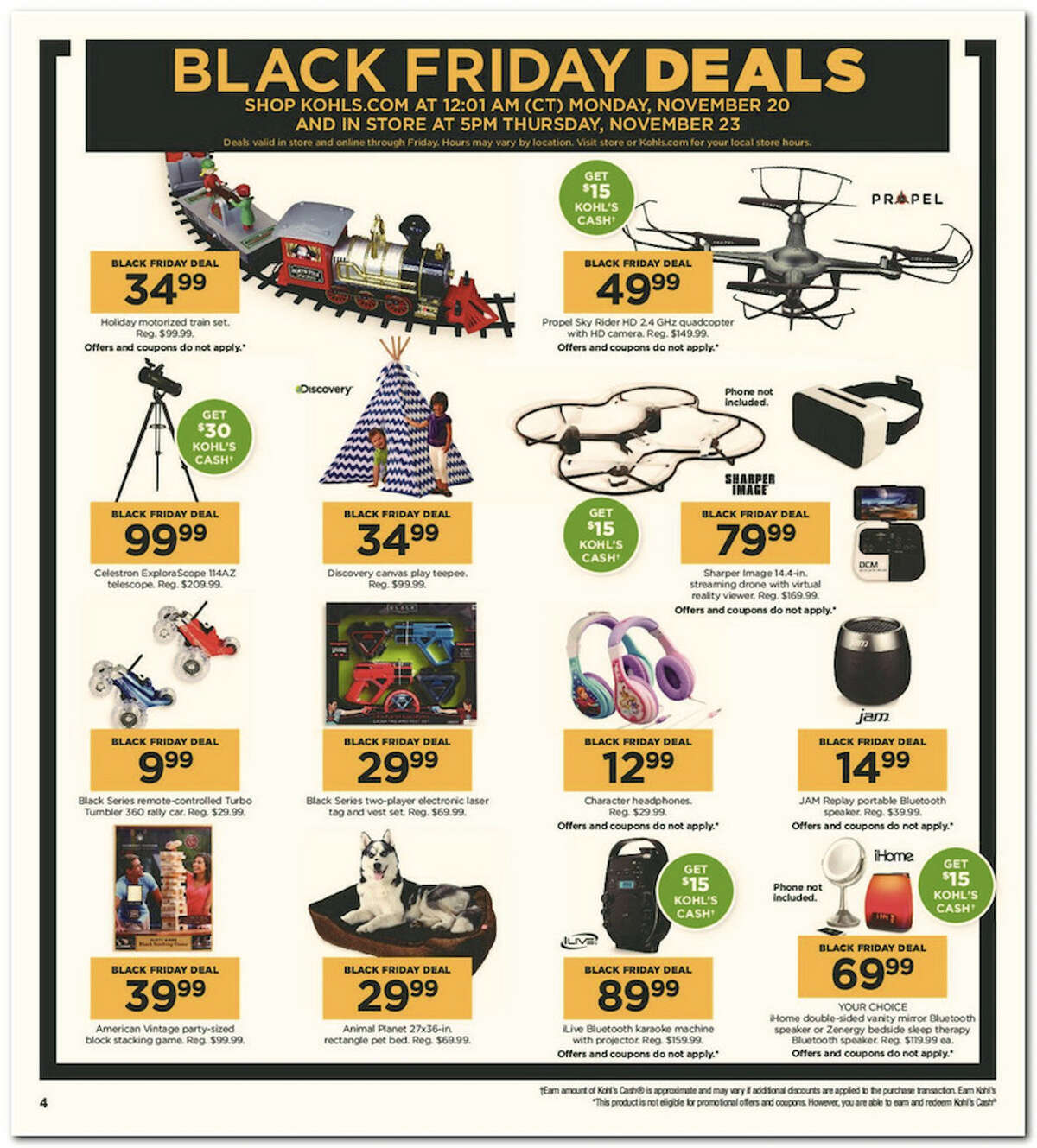 Kohl's has released its 64-page 2017 Black Friday Doorbuster ad. Prices and promotion are valid Thursday, Nov. 23 at 5 p.m. and are subject to change and availability, based on the retailer's determination.