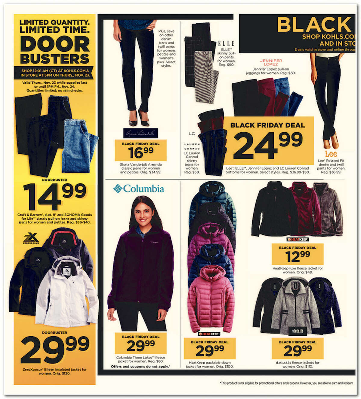 Kohl's has released its 64-page 2017 Black Friday Doorbuster ad. Prices and promotion are valid Thursday, Nov. 23 at 5 p.m. and are subject to change and availability, based on the retailer's determination.